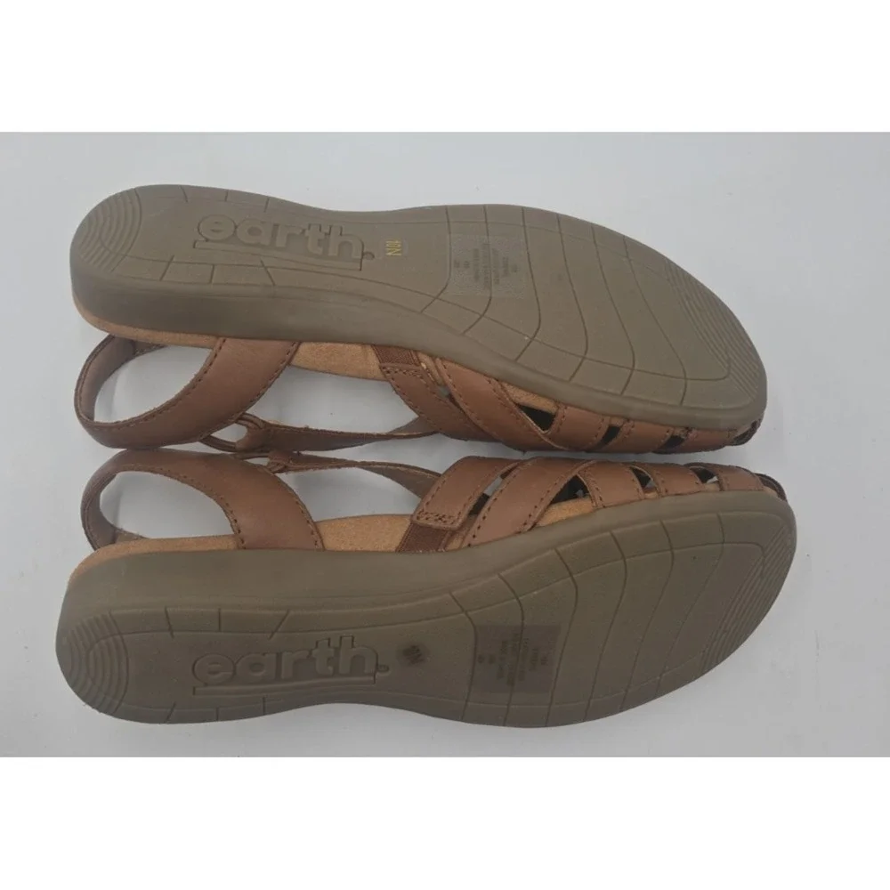 Earth Origins Womens Berri Round Toe Woven Slingback Quiet Luxury Sandals 10N